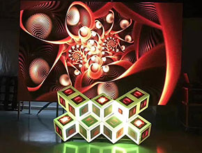 Guilin Bar P2 Small Pitch Magic Cube LED Irregular Screen